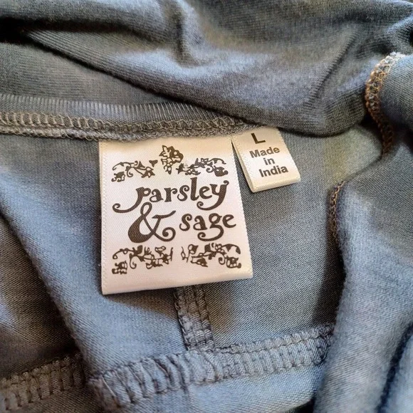 Parsley & Sage Women's Large Cowl Neck Crossover Hem Boho Long Sleeve Knit Tunic - Picture 8 of 10